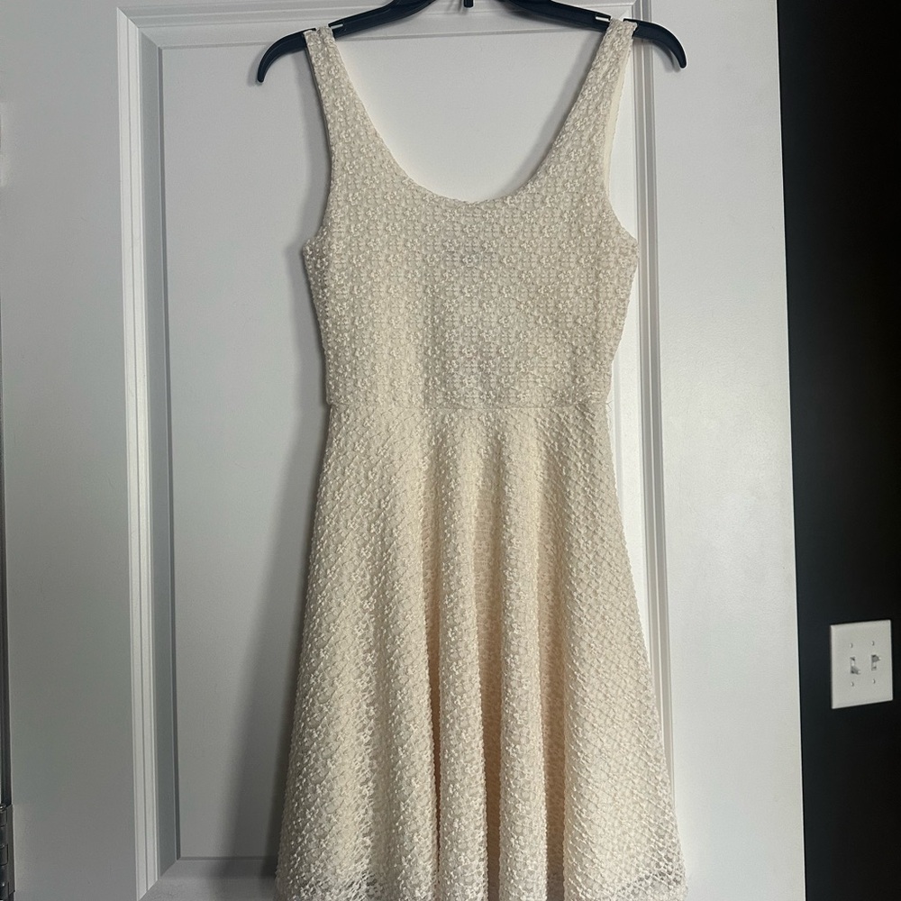 Soprano Cream Textured Mini Dress